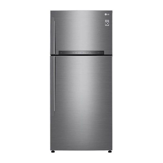 Picture of LG Double Door Refrigerator 630Ltr, LINEAR Cooling™, Hygiene FRESH+™, ThinQ™, Platinum Silver, GR-H832HLH