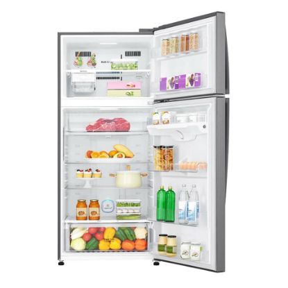Picture of LG Double Door Refrigerator 630Ltr, LINEAR Cooling™, Hygiene FRESH+™, ThinQ™, Platinum Silver, GR-H832HLH