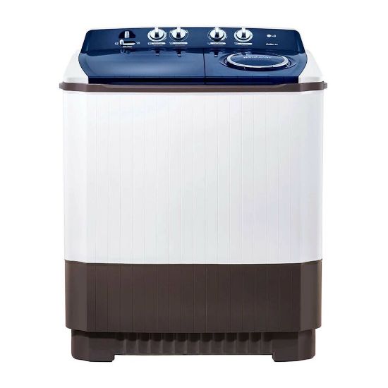 Picture of LG Washing Machine Twin Tub Top Load Washing Machine 10KG, Roller Jet, 3 Wash Programs, Lint Filter, White/Brown/Blue, P1461RWN5L