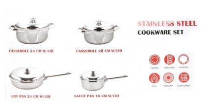 Picture of Chefline Stainless Steel Cookware Set, 8 Pcs, BNGLDH8