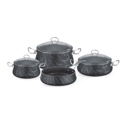 Picture of Aky Cookware Set Marble 7pcs AK700 Made in Turkey