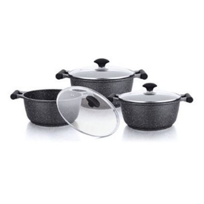 Picture of Prestige Essentials Granite Non Stick Cookware Set 6pcs Black PR80970