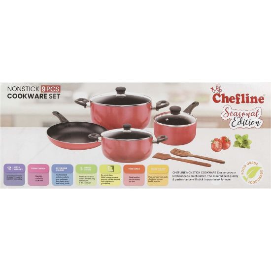 Picture of Chefline Non Stick Cookware Set 9Pcs INDRM