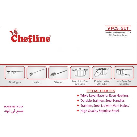 Picture of Chefline Stainless Steel Cookware Set 9pcs Induction