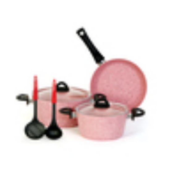 Picture of Gigilli Granite Cookware Set 7Pc Pink