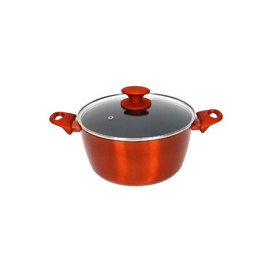 Picture of Chefline DZN20 Induction Base Ceramic Natural Coating Dutch Oven, 20 cm, Red