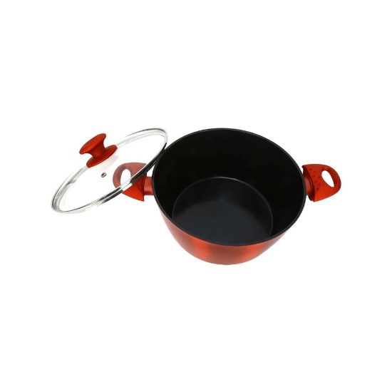 Picture of Chefline DZN20 Induction Base Ceramic Natural Coating Dutch Oven, 20 cm, Red