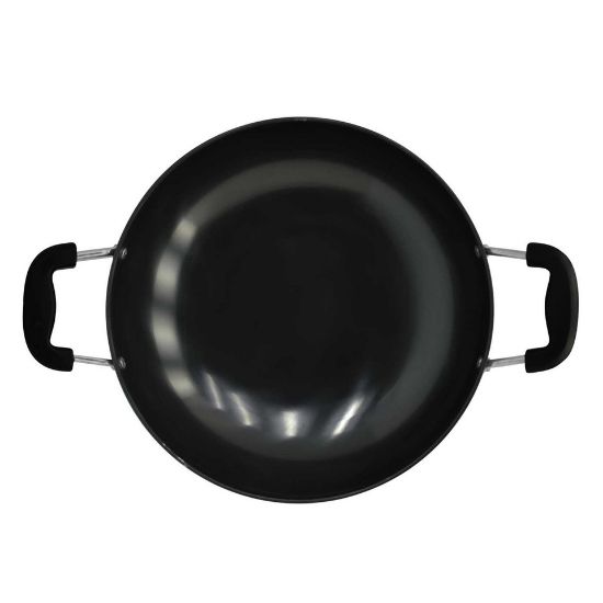 Picture of Raj Anodized Aluminum Deep Kadai, Black, BBAK-12