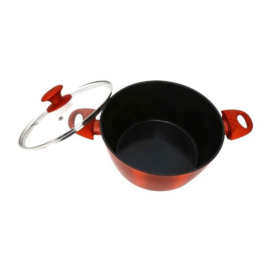 Picture of Chefline DZN24 Induction Base Ceramic Natural Coating Dutch Oven, 24 cm, Red