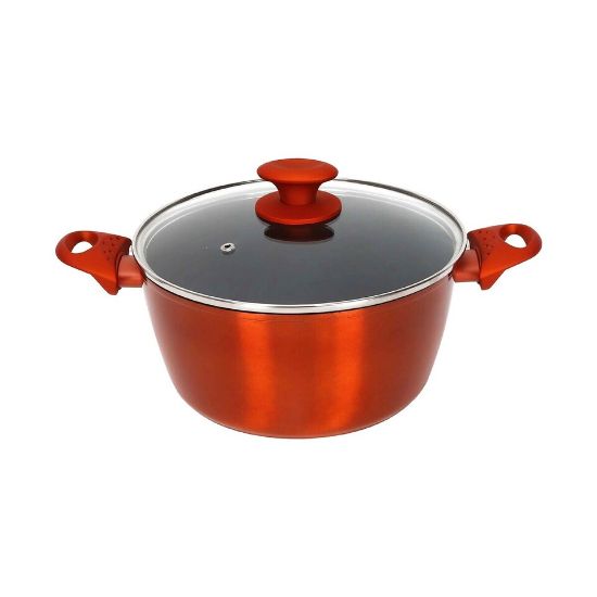 Picture of Chefline DZN28 Induction Base Ceramic Natural Coating Dutch Oven, 28 cm, Red