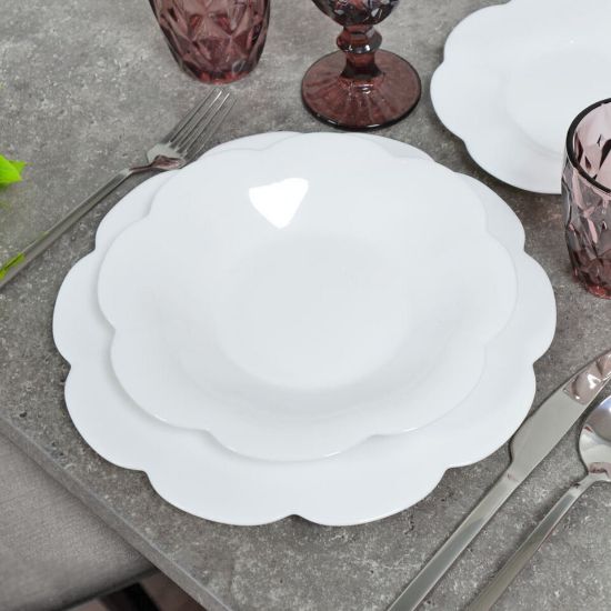 Picture of Luminarc Opal Dinner Set Flore White 46pcs Q8116