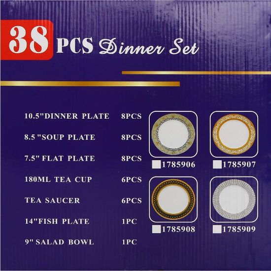 Picture of Pearl Noire Dinner Set 38pcs BAOYE216 GL