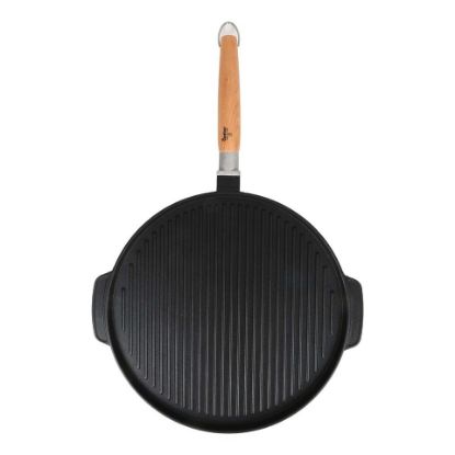 Picture of Chefline Induction Bottom Die Cast Aluminum Grill Pan, Round, 32 cm, Black, XGP-D