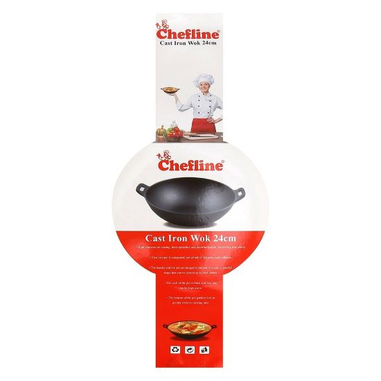 Picture of Chefline Cast Iron Wok 24cm SSR059