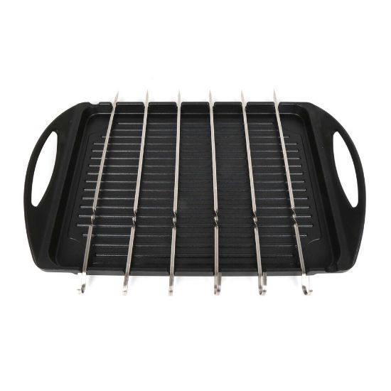 Picture of Chefline Induction Bottom Die Cast Aluminum Grill Pan, Rectangle, 42x27x5.5 cm, Black, XGP-03E