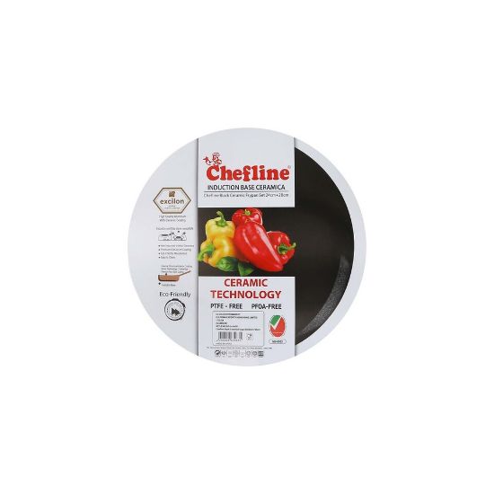 Picture of Chefline DZJ2428 Induction Base Ceramic Natural Coating Frypan Set, 24+28 cm, Black