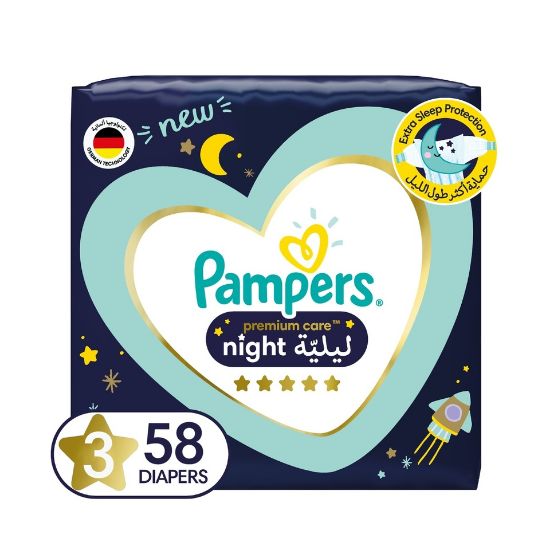 Picture of Pampers Premium Care Night Diapers Size 3 7-11kg 58pcs