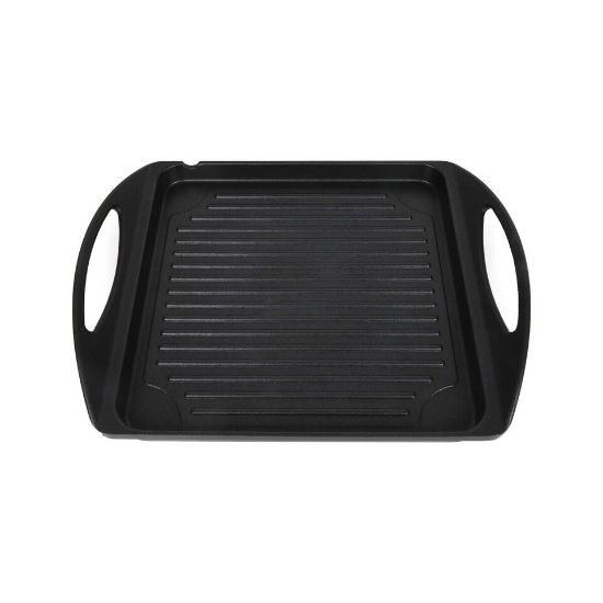 Picture of Chefline Induction Bottom Die Cast Aluminum Grill Pan, Square, 34x26.5 cm, Black, XGP-03B