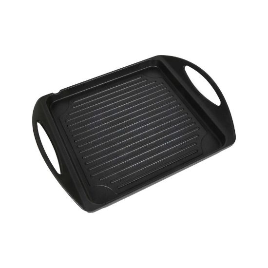 Picture of Chefline Induction Bottom Die Cast Aluminum Grill Pan, Square, 34x26.5 cm, Black, XGP-03B