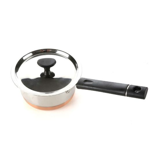 Picture of Chefline Copper Pan Sauce Pan with Lid, Size 10, Stainless Steel, ST10INDSS