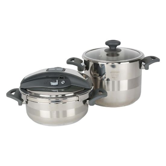 Picture of Amboss Stainless Steel Pressure Cooker 7Ltr + Casserole 3.5Ltr Made in Turkey