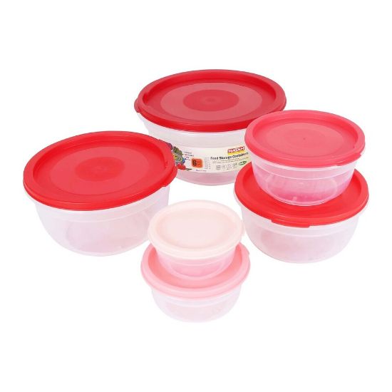 Picture of Ratan Food Container Solitair 6pcs 21566 Assorted Colors