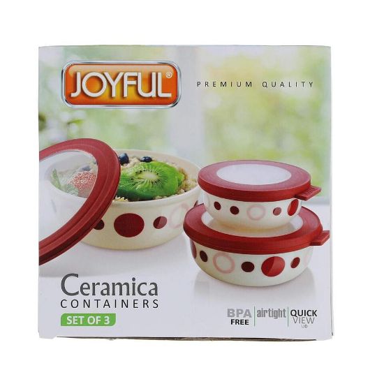 Picture of Joyful Plastic Container Ceramica 3pcs Set, Assorted Colors