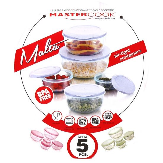 Picture of Master Cook Malta Air Tight Food Containers, 5 Pcs