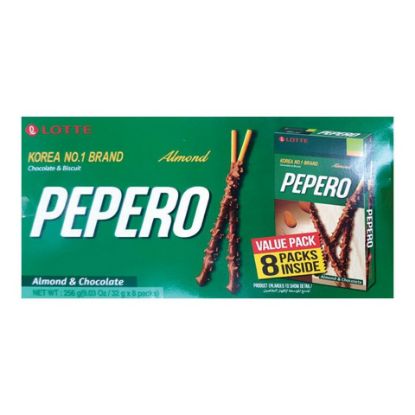 Picture of Lotte Pepero Biscuit Stick Almond & Chocolate 256g