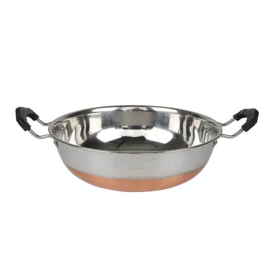 Picture of Chefline Copper Bottom Stainless Steel Kadai 26cm