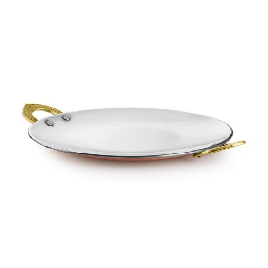 Picture of Chefline Double Wall Copper Tawa 2 Side Brass Handle 85132C-DW