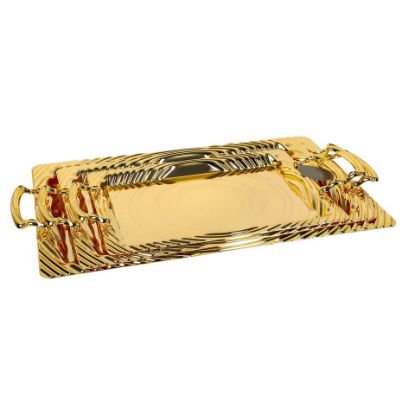 Picture of Ansa Stainless Steel Tray Set 3 Pcs, Gold, TR628