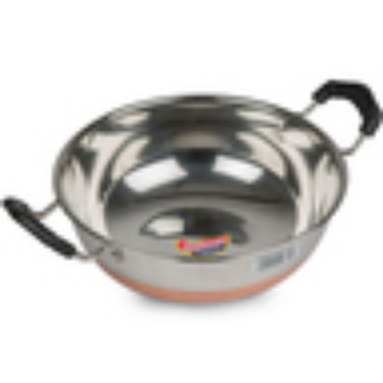 Picture of Chefline Copper Bottom Satinless Steel Kadai 24cm