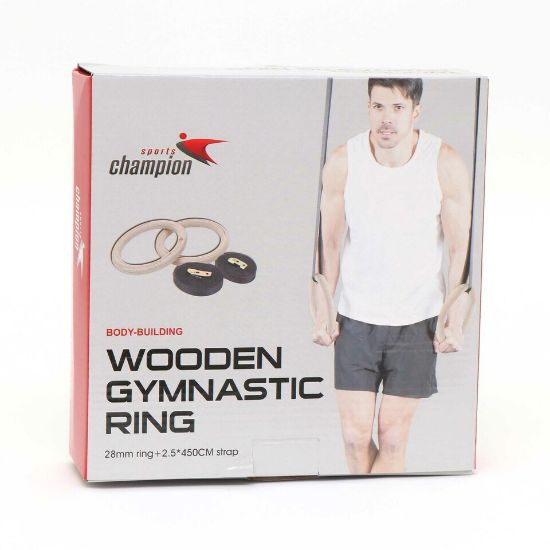 Picture of Sports Champion Wooden Gymnastic Ring 28mm+2.5x450cm Strap VF97654