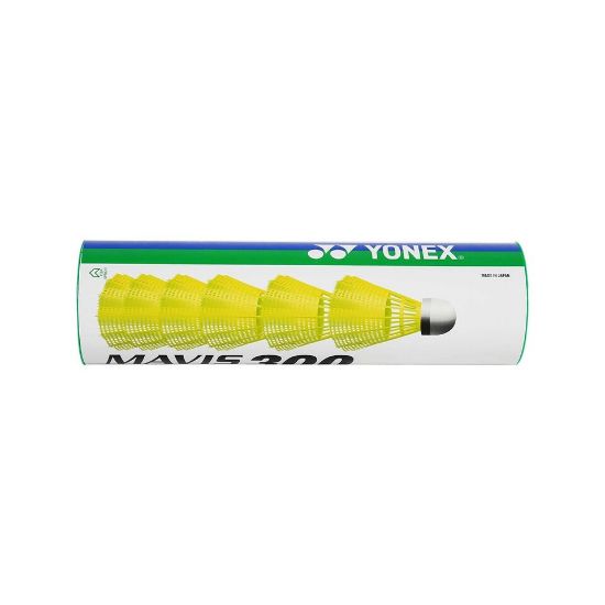 Picture of Yonex Shuttlecock 1x6 Green Cap Nylon Mavis 300 Yellow