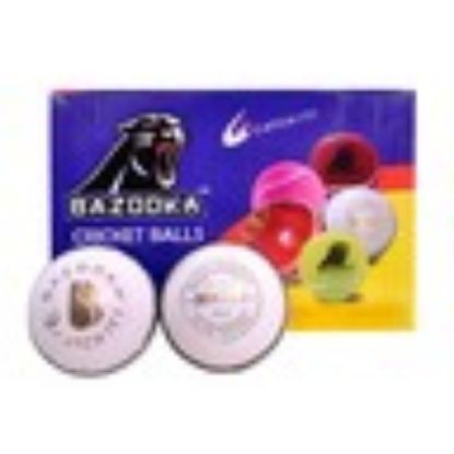 Picture of Bazooka Cricket Leather Ball 1pc White