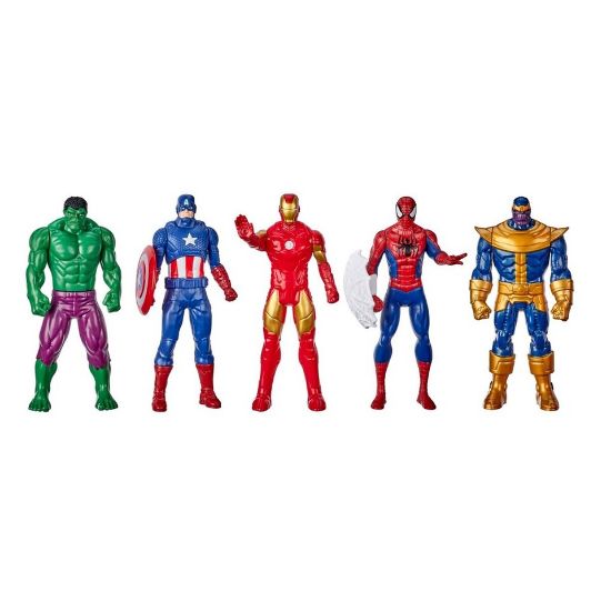 Picture of Marvel Action Figure 5-Pack, 6-inch Figures, Iron Man, Spider-Man, Captain America, Hulk, Thanos