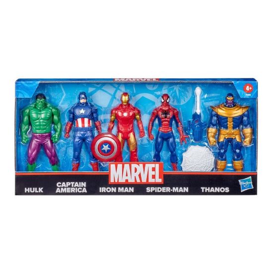 Picture of Marvel Action Figure 5-Pack, 6-inch Figures, Iron Man, Spider-Man, Captain America, Hulk, Thanos