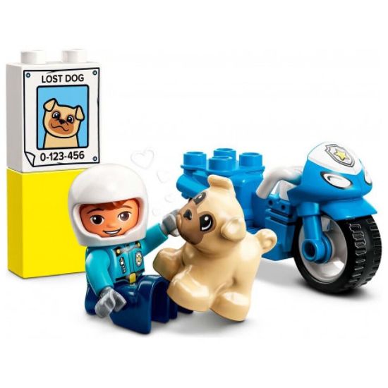 Picture of Lego 10967 Duplo Rescue Police Motorcycle Building Kit - 5pcs