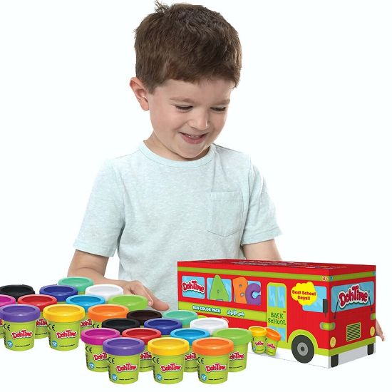 Picture of Doh Time Dough 20 in 1 Bus Maga Pack Value Set 101938 Assorted Colours