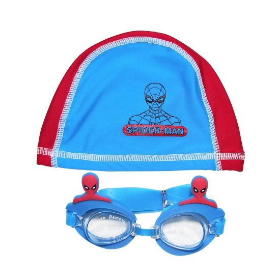 Picture of Marvel Spiderman Kids Boys Swim cap & Goggle Set SG-005