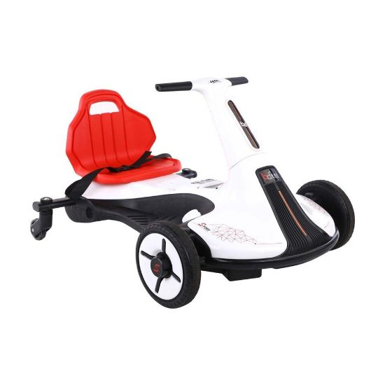 Picture of Skid Fusion Kids Battery Operated Motor Go Kart Car 8108 White