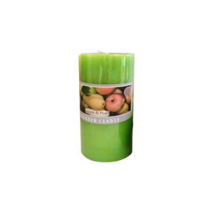 Picture of Maple Leaf Scented Pillar Candle ZL7515 470gm 15cm Apple & Pear