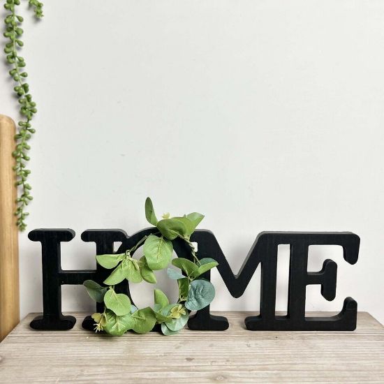 Picture of Maple Leaf Home/Love Sign Wooden Cutout Word Art Tabletop Decor, 40 x 2 x 12cm Assorted