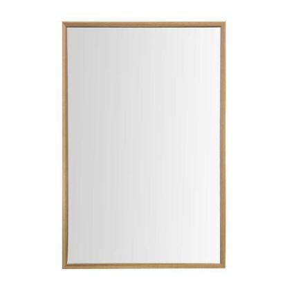 Picture of Maple Leaf Wooden Framed Wall Mirror 90x60cm BX05 Beige