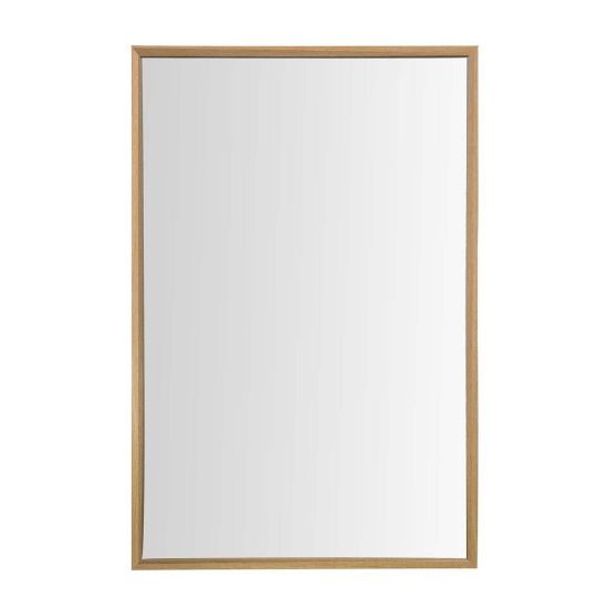 Picture of Maple Leaf Wooden Framed Wall Mirror 90x60cm BX05 Beige