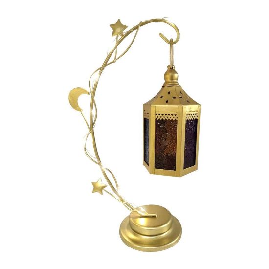 Picture of Maple Leaf Decorative Metal Fanoos Lantern 7x8x14cm JK1307L