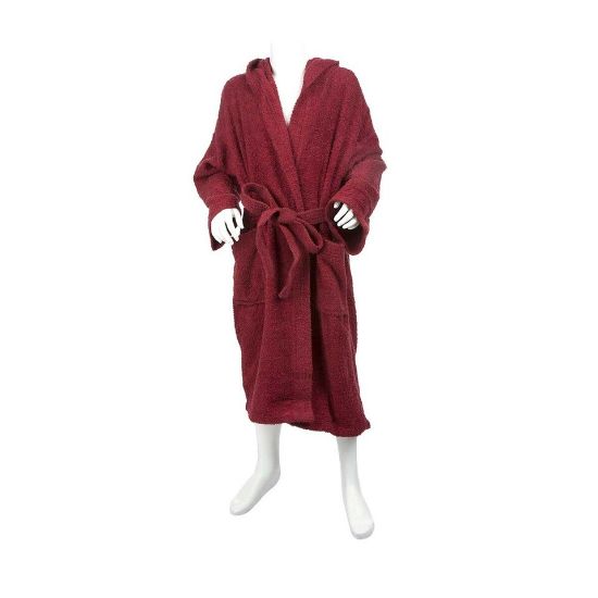 Picture of Maple Leaf Cotton Bathrobe Solid 400GS Burgandy