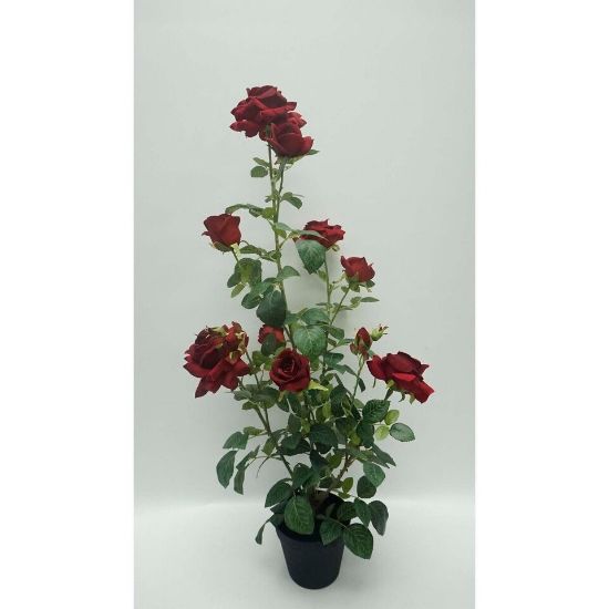 Picture of Maple Leaf Artificial Rose Plant With Pot 95cm 9145 Assorted