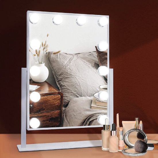 Picture of Maple Leaf Table Mirror With LED Light JX526